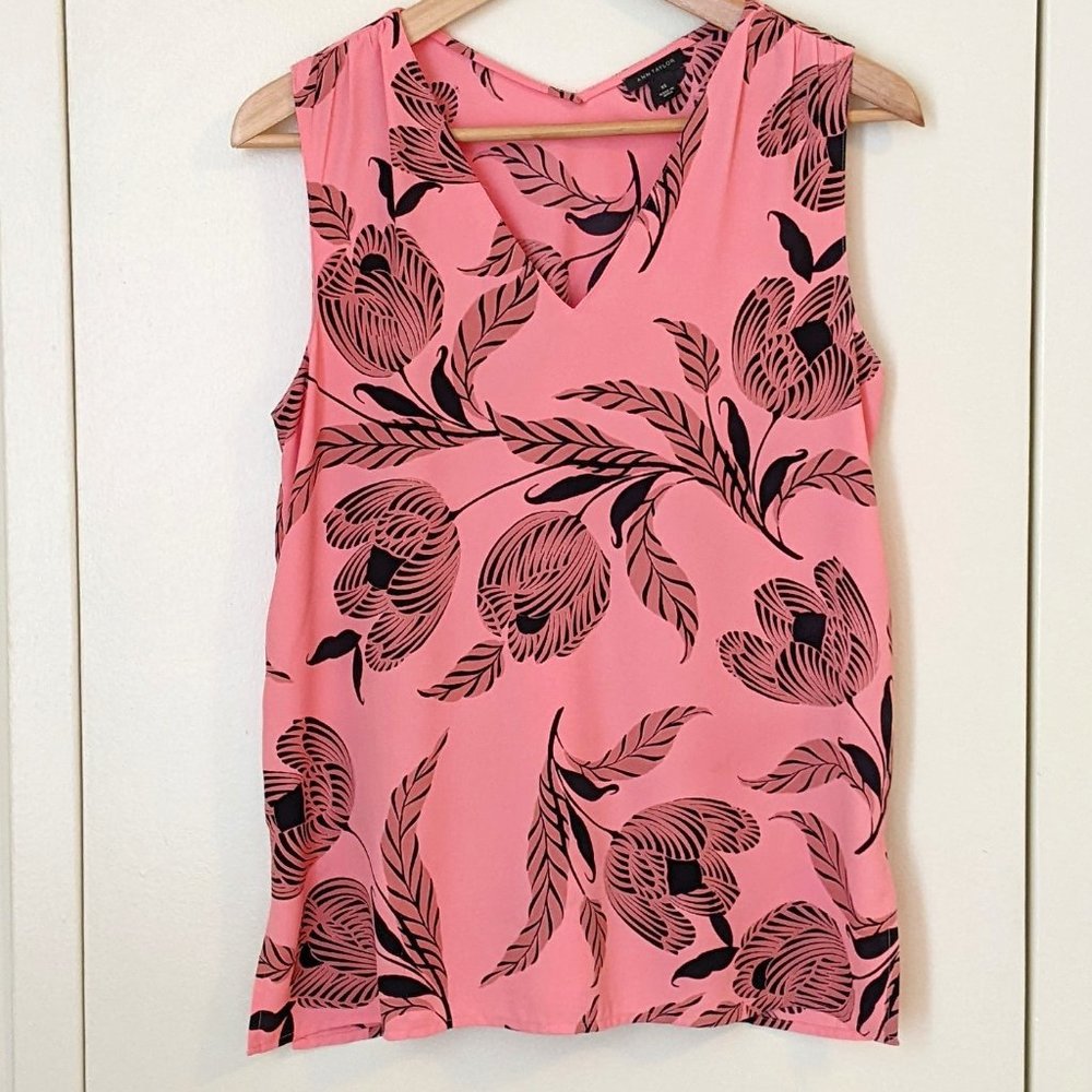 Ann Taylor Sleeveless Pink Blouse